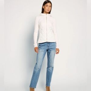 Jones New York Sport Vintage 90s Knit Cotton Cream Hooded Cardigan Jacket Size S